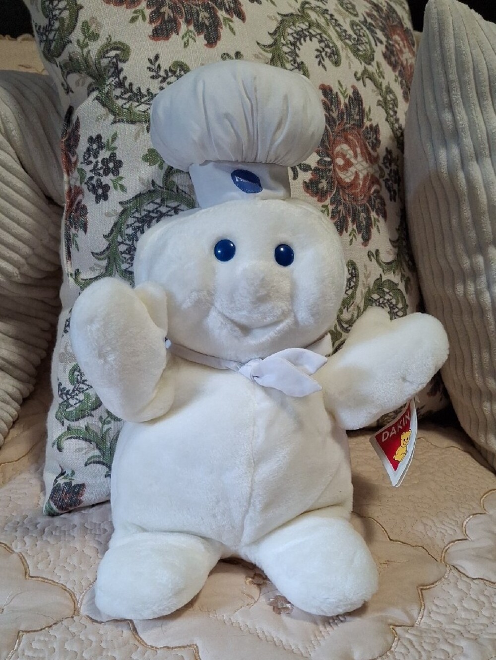 NWT Dakin Pillsbury Poppin Fresh Stuffed Puppet Plush - White Plush Vintage